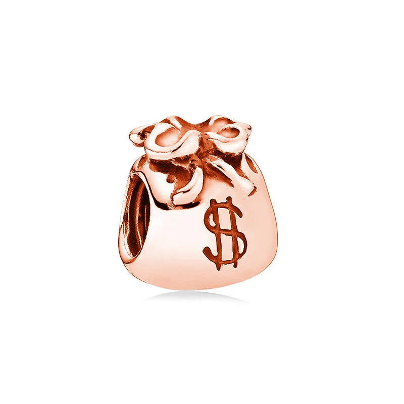 Sparkling Rose Gold Family Tree & Flower Charm Bead for European Silver Bracelet YY1489
