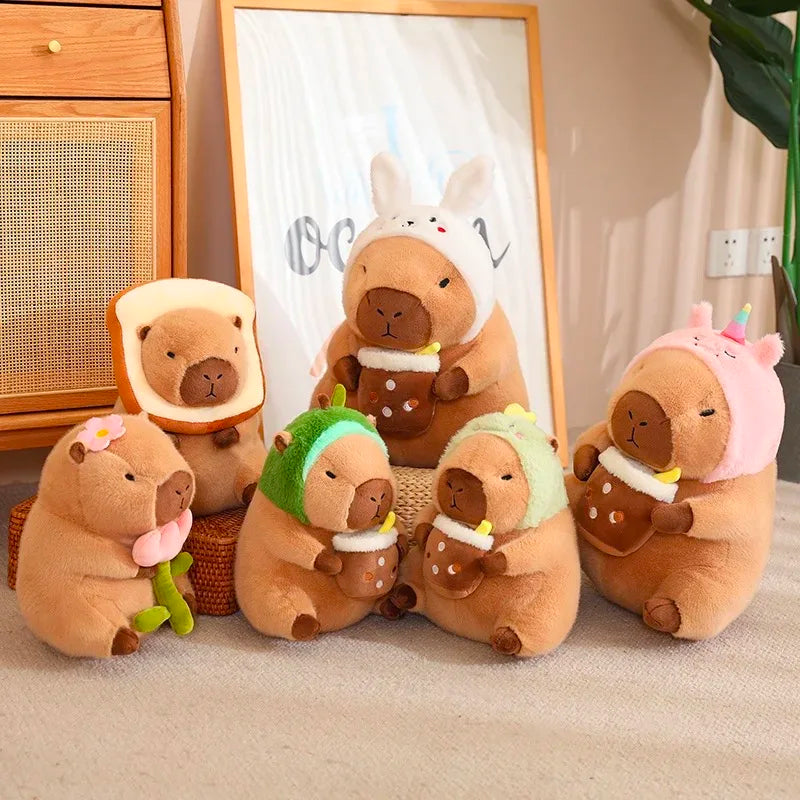 Capybara Plush Toy Simulation Cosplay Unicorn Dinosaur Decor 6pcs about 30cm