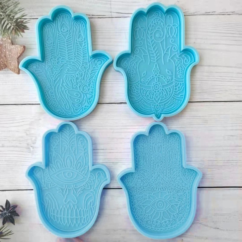 Fatima Hand Silicone Mold for DIY Epoxy Resin Coasters and Trays