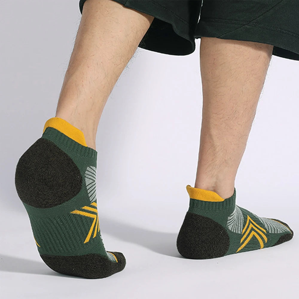 Mens Anti Slip Grip Running Socks 6 Pack Terry Antibacterial