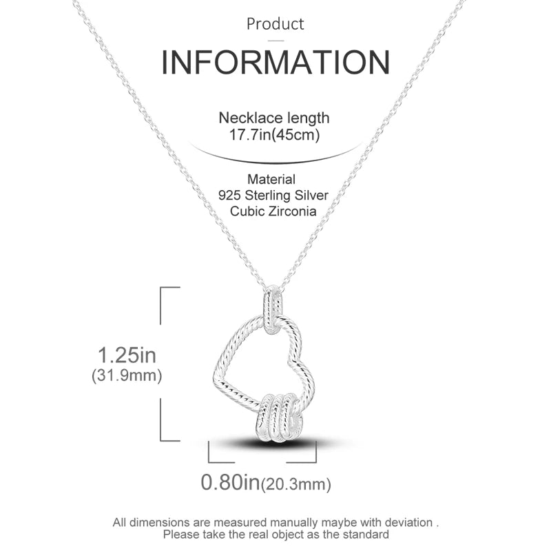 925 Sterling Silver Heart Chain Necklace for Women with Luxury Dog Paw Design Jewelry Gift KTN010