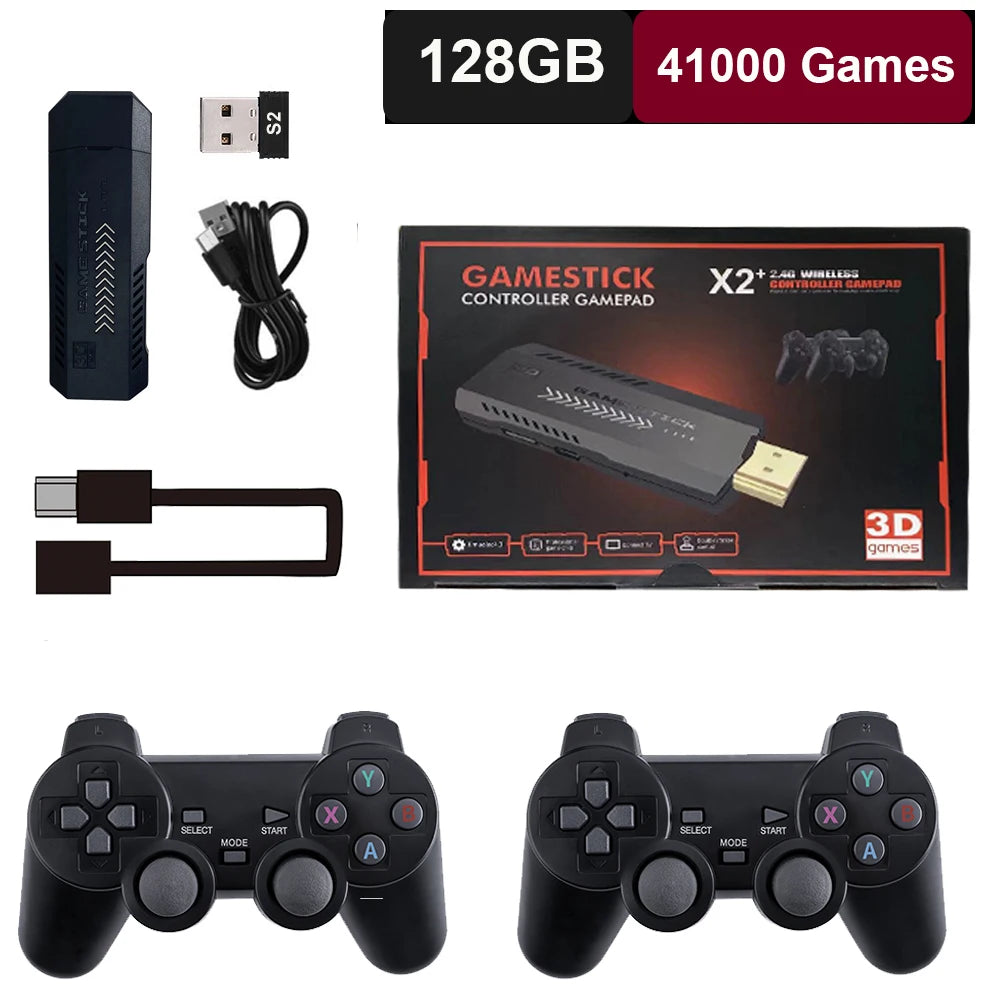 GD10 Pro GD20 4K Retro Game Stick 256GB 58,000 Games 2.4G Dual Wireless Controllers Portable TV Console