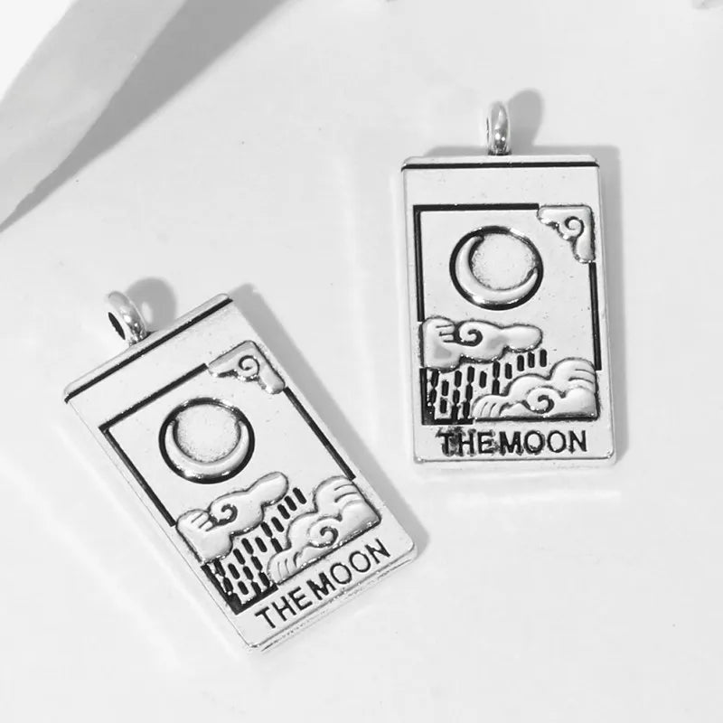 Elegant Alloy Tarot Card Charms Set for DIY Religious Jewelry Crafting