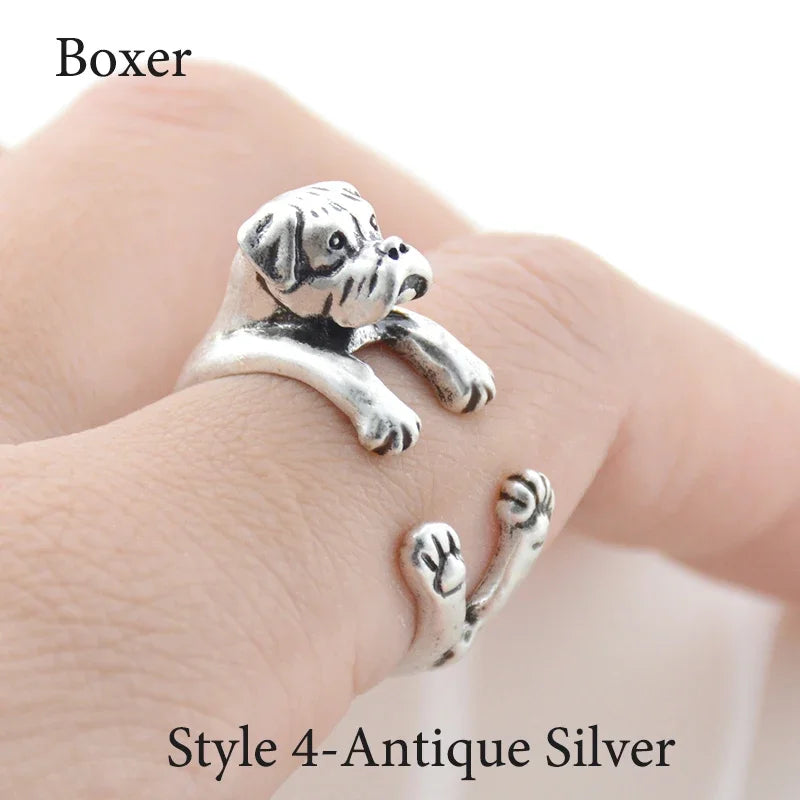Vintage Labrador Retriever Wrap Ring Adjustable Fashion Jewelry for Women and Men