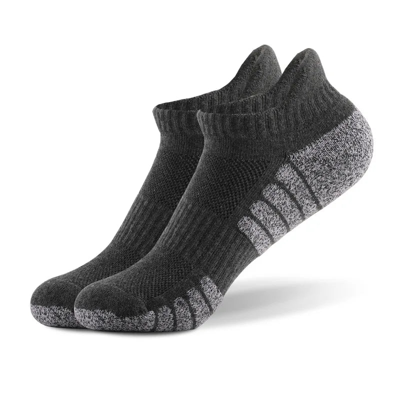 Cotton Thickened Low Cut Running Socks Breathable Mesh