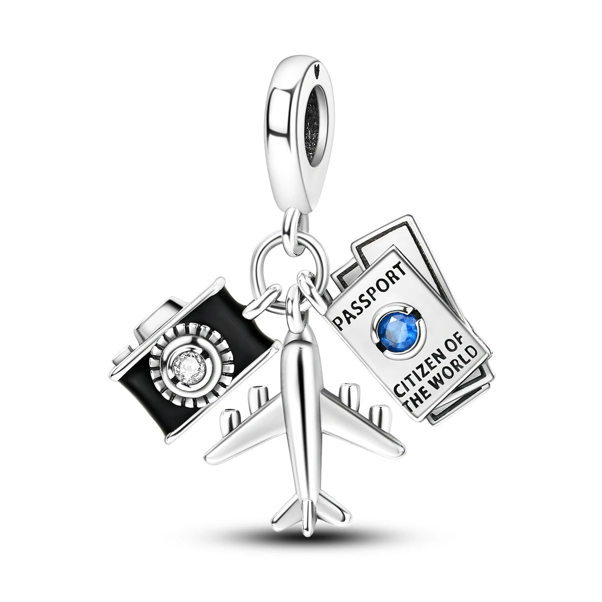 925 Silver Paris Plane Travel Charms for Bracelet Jewelry KTC792