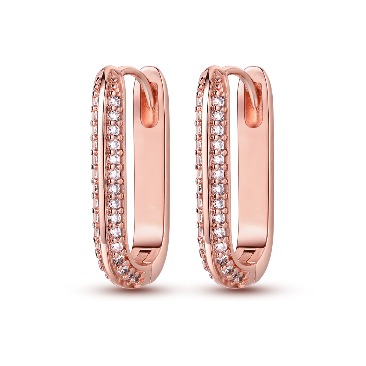 925 Silver Geometric Hoop Earrings for Women with Zircon Moon and Heart Design Fashion Jewelry Gift