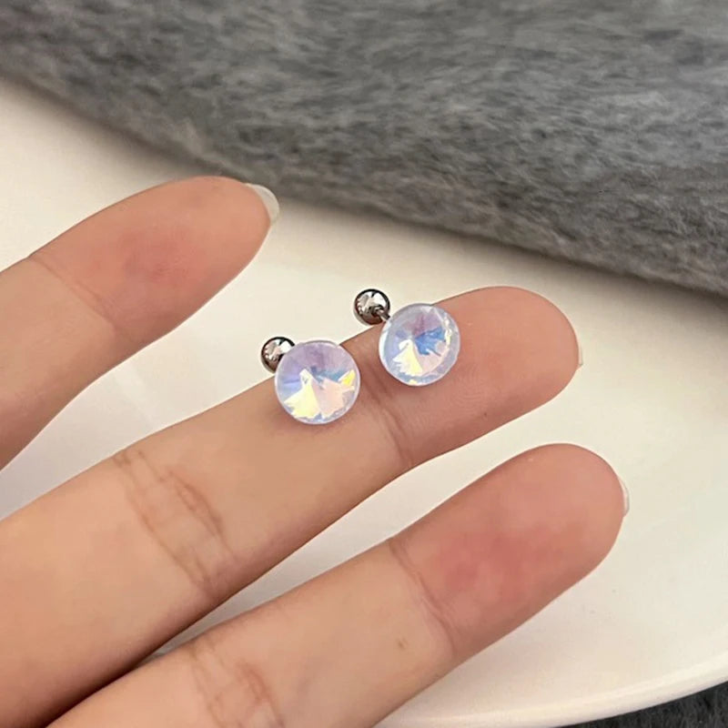 Y2K Korean Blue Crystal Butterfly Star Earrings for Women