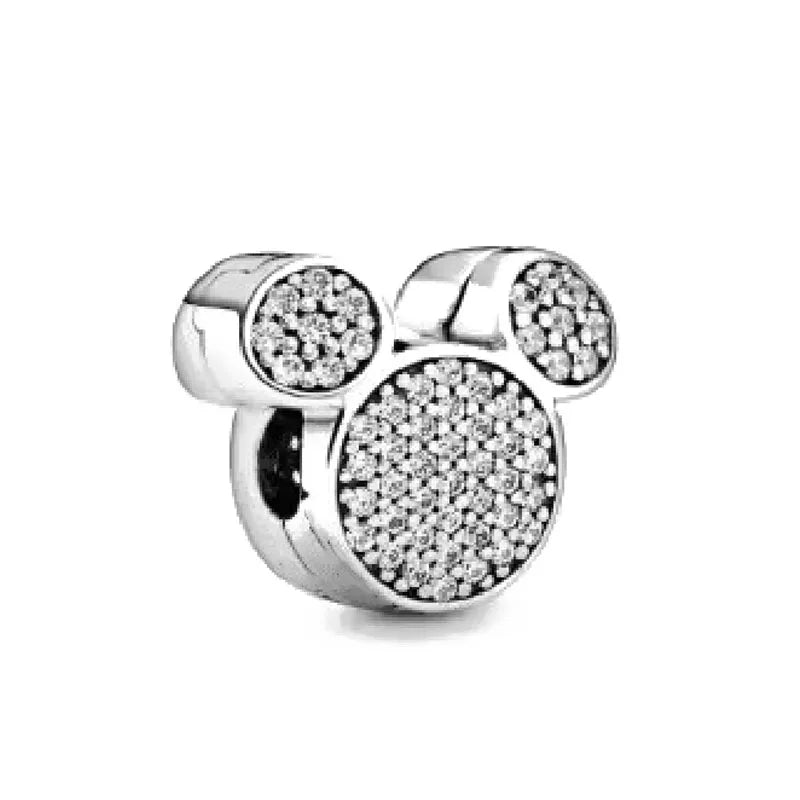 Exquisite 925 Silver Shell Bead Mouse Pendant for European Bracelets – DIY Jewelry Accessory with Zircon