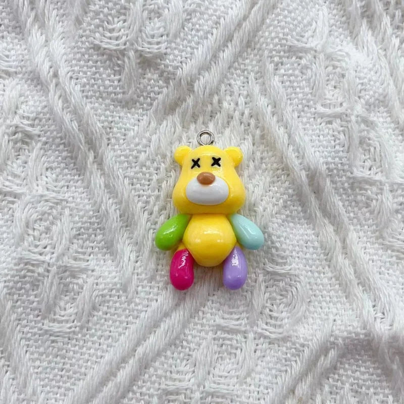 3D Resin Cartoon Bear Charms Set for DIY Jewelry Crafting