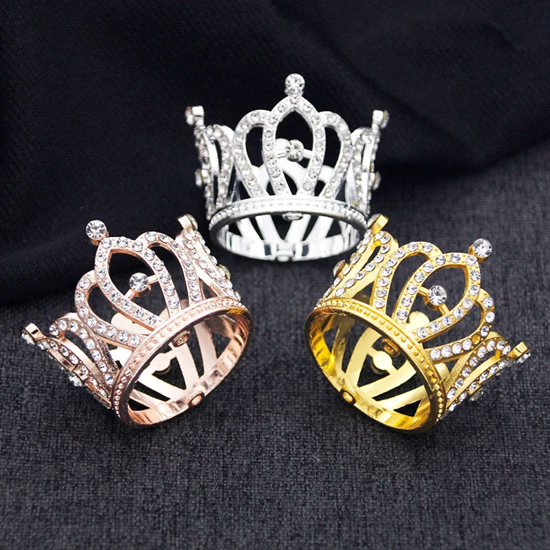Elegant Gold and Silver Mini Flower Crown Tiara for Girls Bridal Doll Birthday Decor