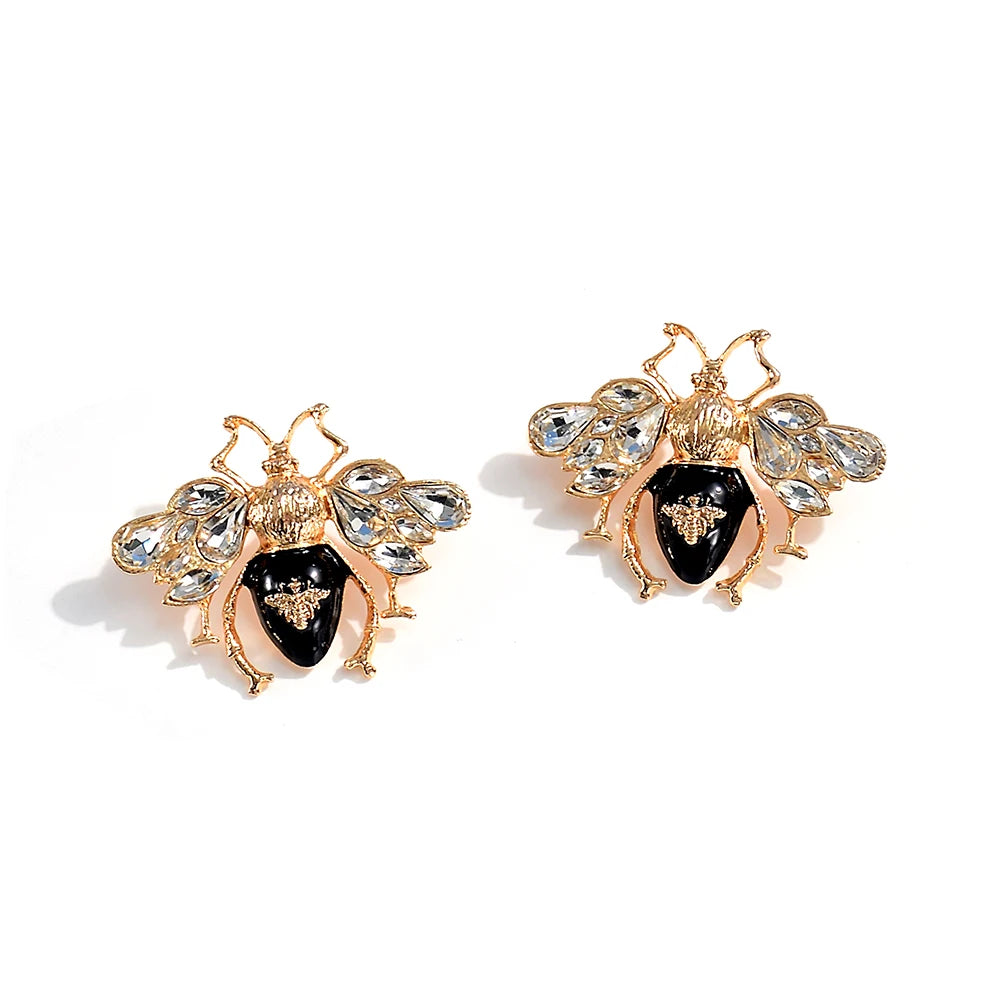 Trendy Crystal Animal Drop Earrings for Women - High-Quality Fashion Jewelry with Rhinestone Accents