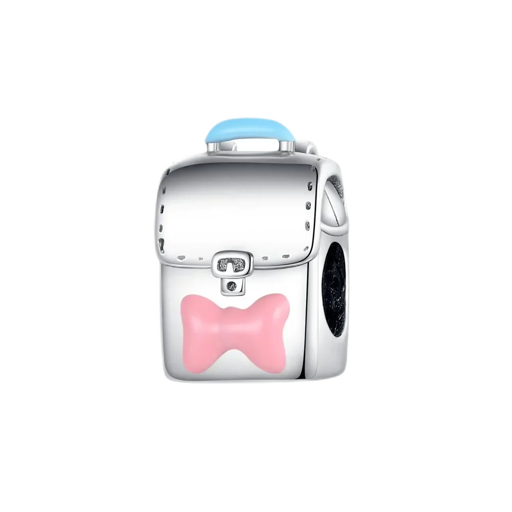 Romantic 925 Sterling Silver Lipstick Charm Pendant with Zircon for Womens Bracelets Necklaces DIY Jewelry Gift