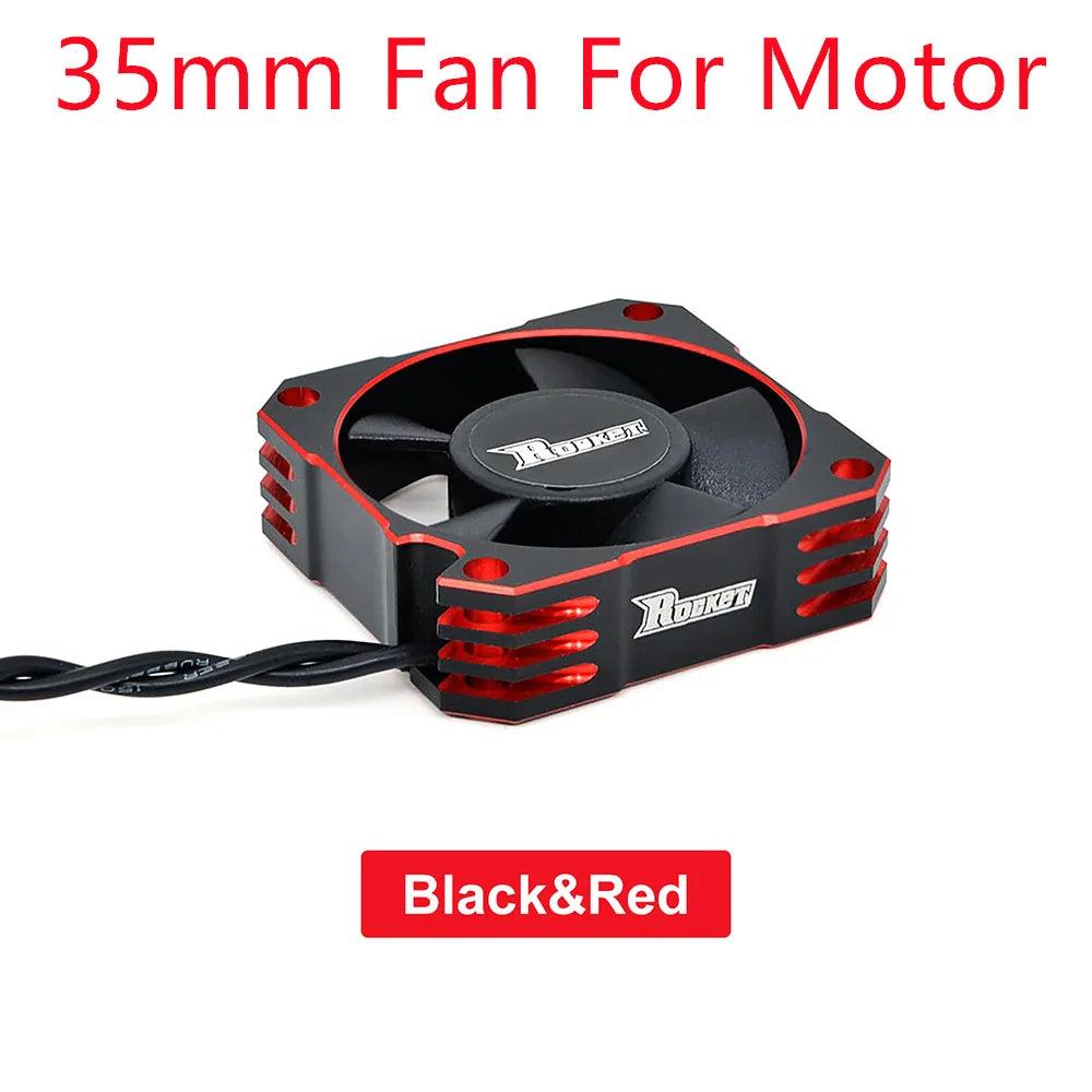 Rocket RC Fan 25mm 30mm 35mm 40mm 50mm Cooling Fan for RC Car 30mm red for motor