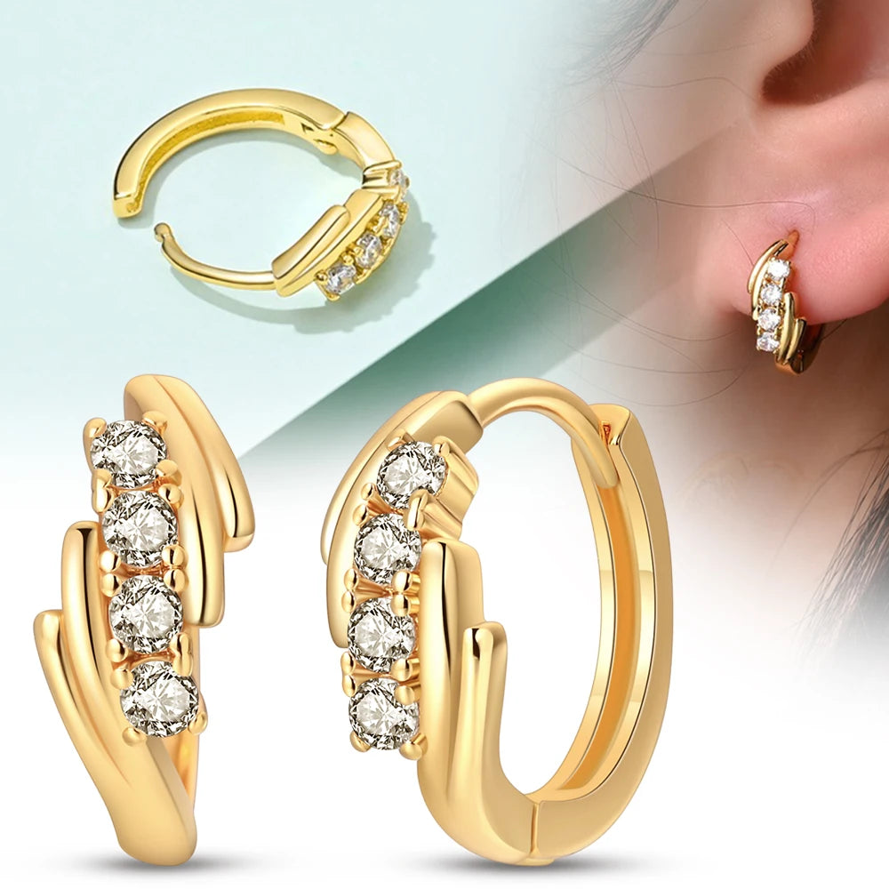 Elegant 925 Silver Twist Zircon Hoop Earrings for Women - Ideal Engagement or Birthday Gift