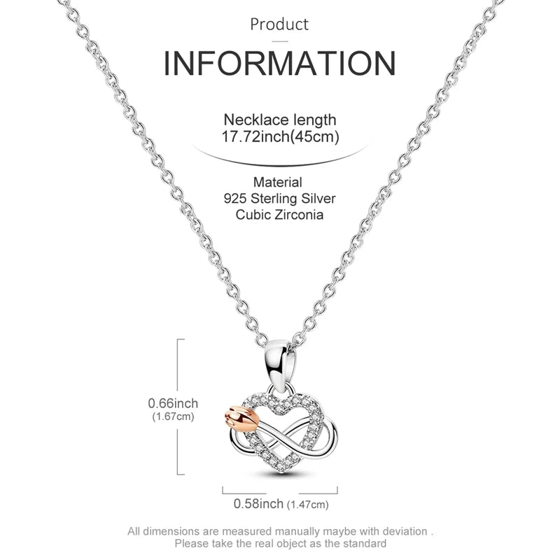 Elegant 925 Sterling Silver Zircon Butterfly Heart Pendant Necklace for Women Anniversary Gift KTN074