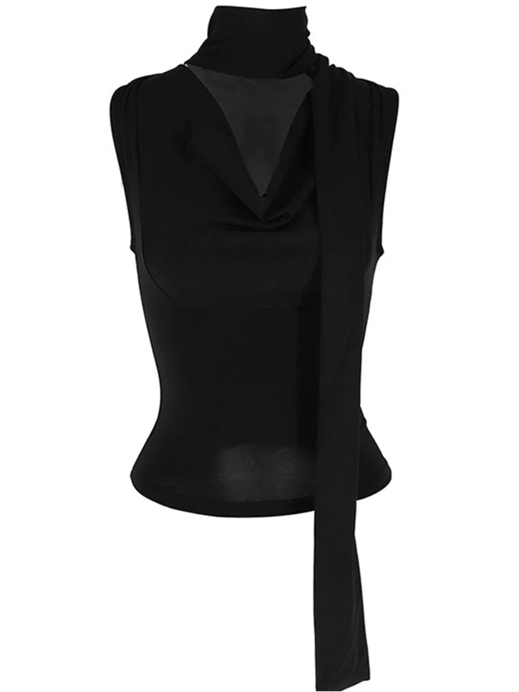 Women Sleeveless V Neck Tank Top Solid Knit Streetwear