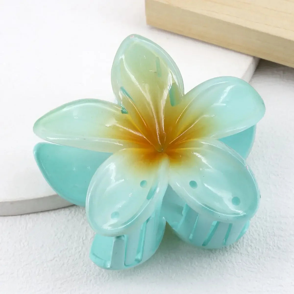 Beach Chic Gradient Flower Hair Accessories Set - Summer Hawaiian Style Hairpins and Claw Clips for Women