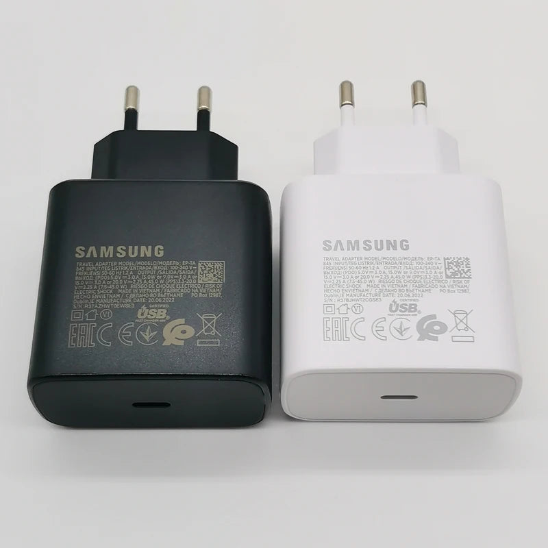 Samsung 45W Super Fast USB C Charger With 1.8M Type C Cable For Galaxy S24 S23 S22 S21 S20 Note 20 Ultra Z Flip And Fold Series