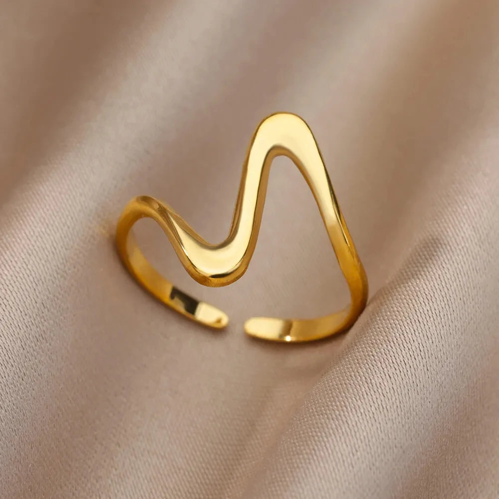 Gold Color 316L Stainless Steel Women's Rings - Fade-Resistant Luxury Wedding Jewelry with Free Shipping