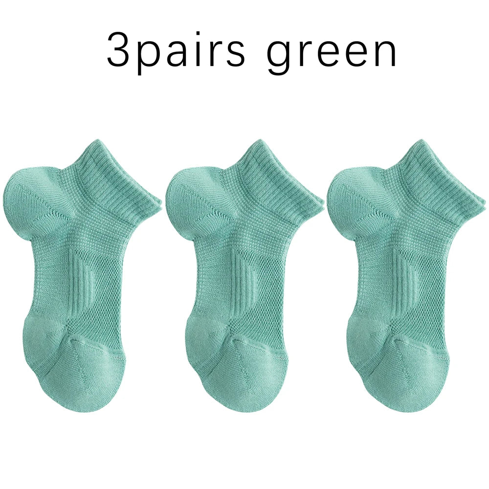 3 Pairs Dopamine Color Womens Breathable Running Socks