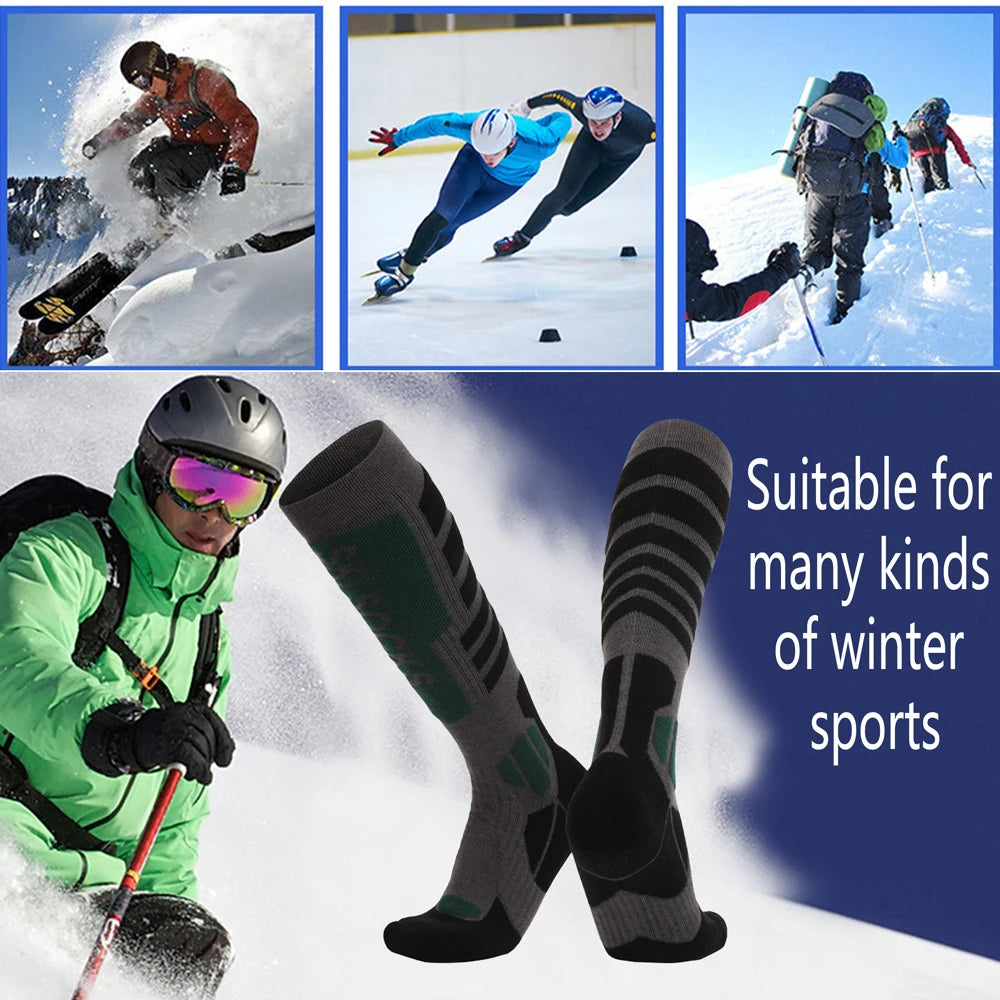 Merino Wool Knee High Ski Socks Thickened Outdoor Warm
