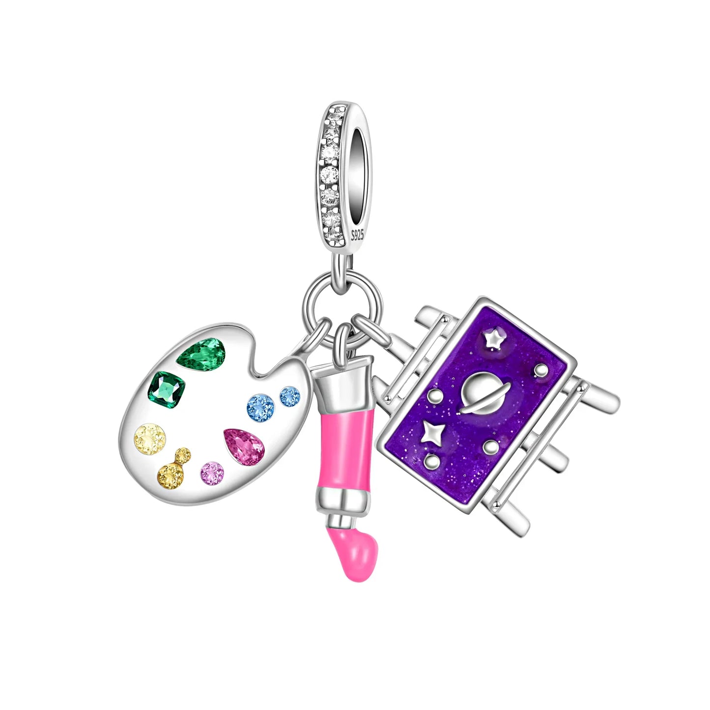 Original 925 Sterling Silver Magic Cube Charm Bead Pendant with Zircon for Bracelet and Necklace Jewelry
