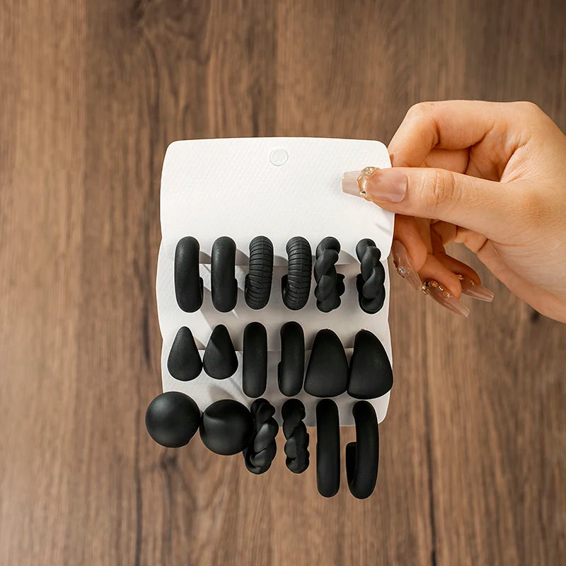 10 Piece Irregular Shaped Lightweight Women's Earring Set C Shaped and Teardrop Perfect for Daily Wear and Parties