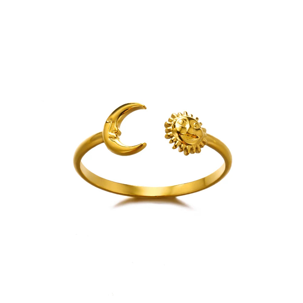 Gold Color 316L Stainless Steel Women's Rings - Fade-Resistant Luxury Wedding Jewelry with Free Shipping