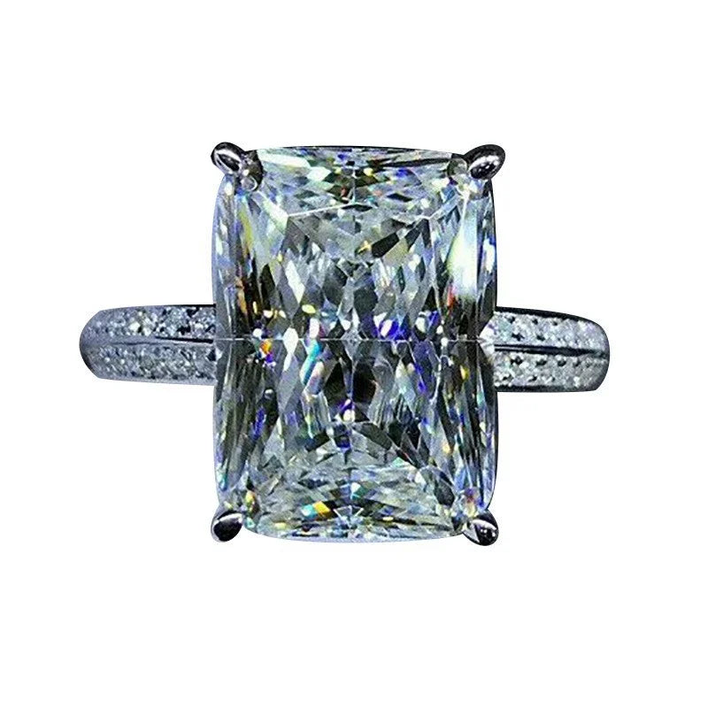 Luxury Big Square Crystal Stone Bridal Ring for Women – Stunning Wedding Engagement Party Jewelry and Perfect Anniversary Gift