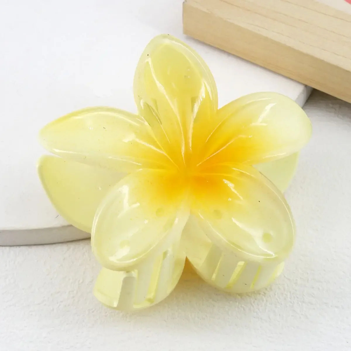 Beach Chic Gradient Flower Hair Accessories Set - Summer Hawaiian Style Hairpins and Claw Clips for Women