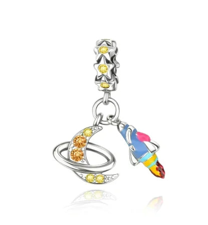 Original 925 Sterling Silver Magic Cube Charm Bead Pendant with Zircon for Bracelet and Necklace Jewelry