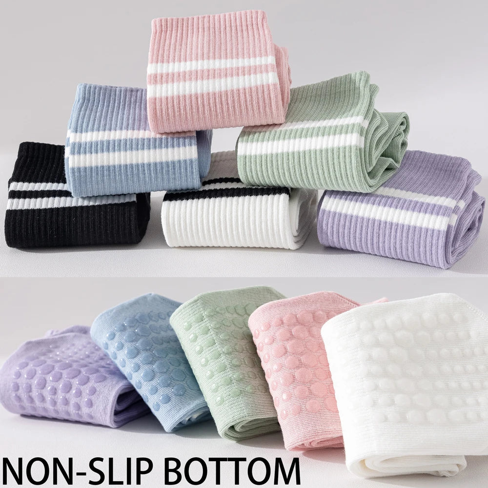 3 Pairs Women's Non Slip Yoga Socks Breathable Cotton