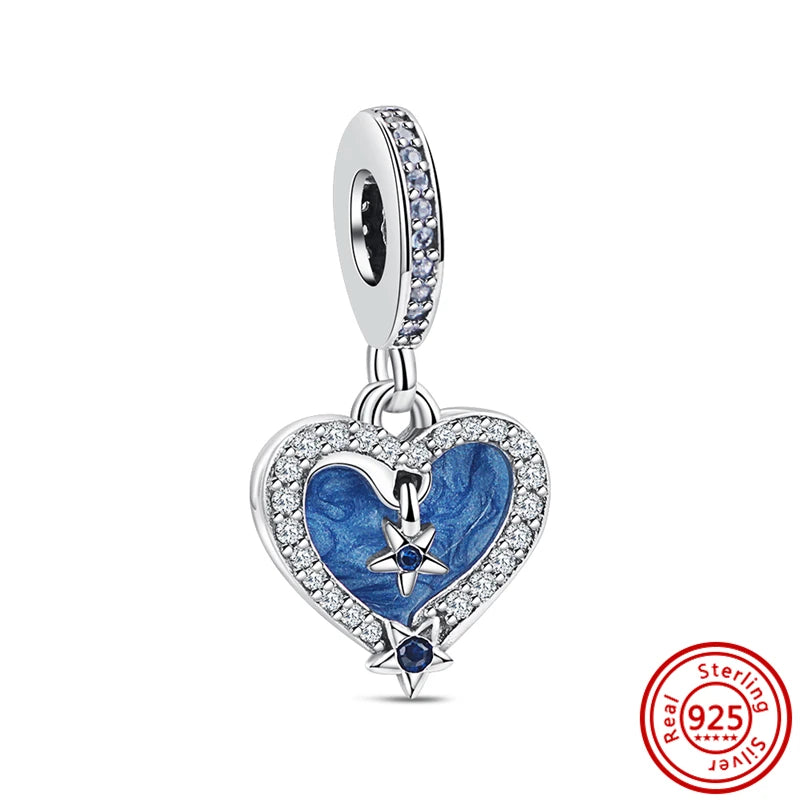 925 Silver Lucky Crown Butterfly Heart Family Tree Beads