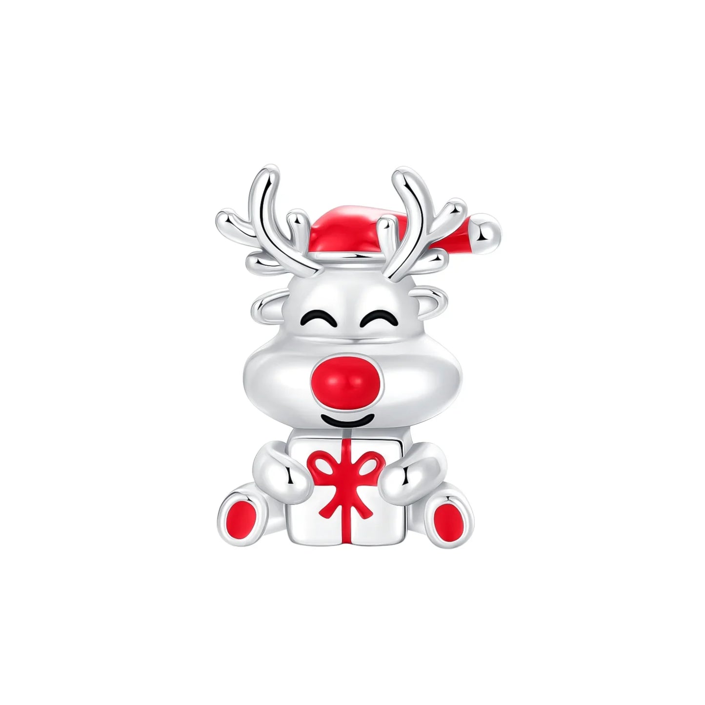 925 Sterling Silver Christmas Charms Set Santa Claus Reindeer Snowflake Beads for DIY Jewelry Gifts