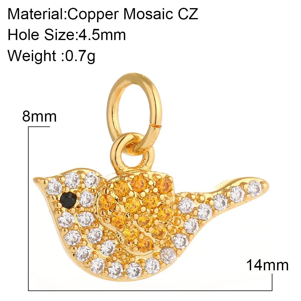 Charming Gold Moon Flower Bird Pendant for DIY Jewelry Making
