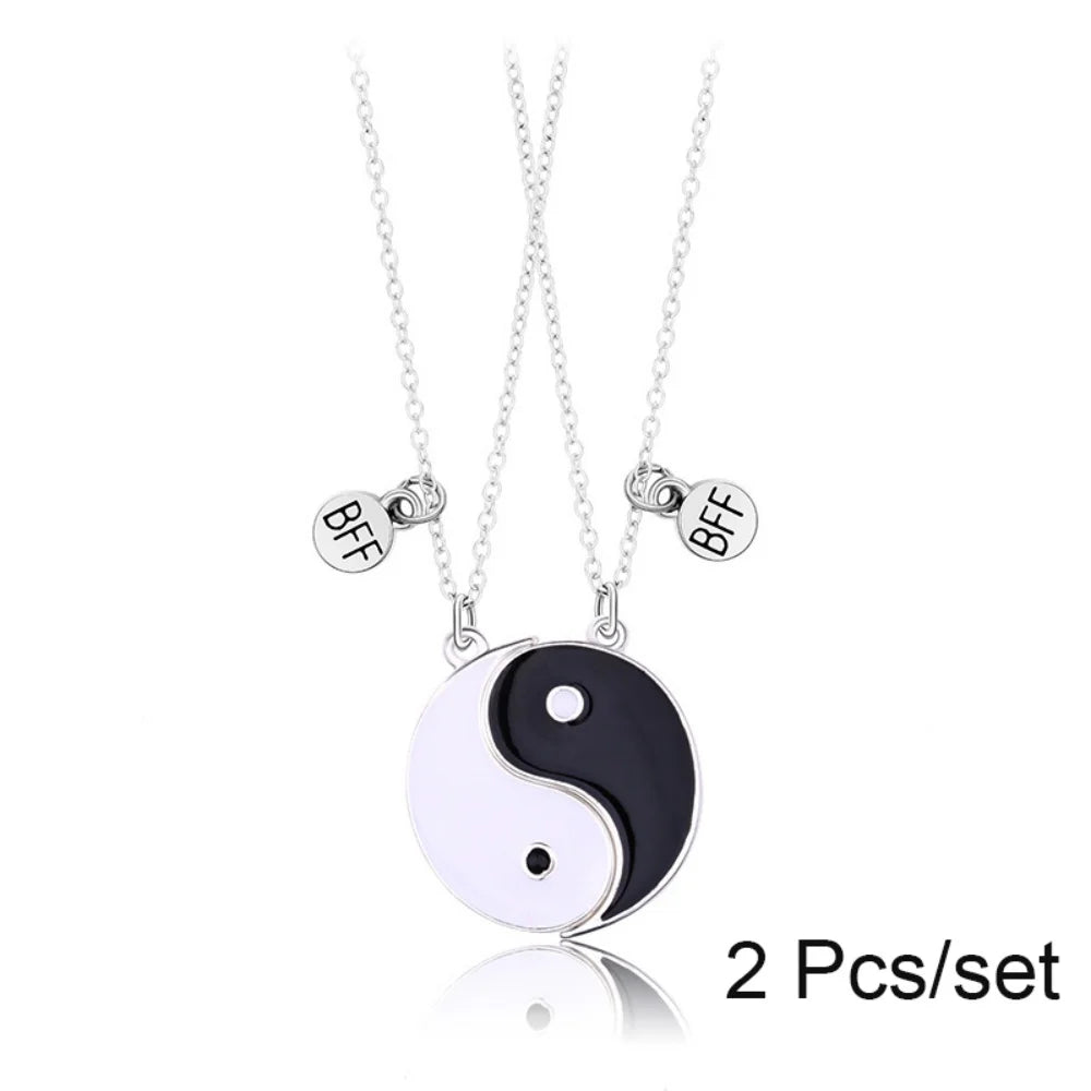 Best Friend Taichi Magnetic Pendant Necklaces Set for Couples and Friends