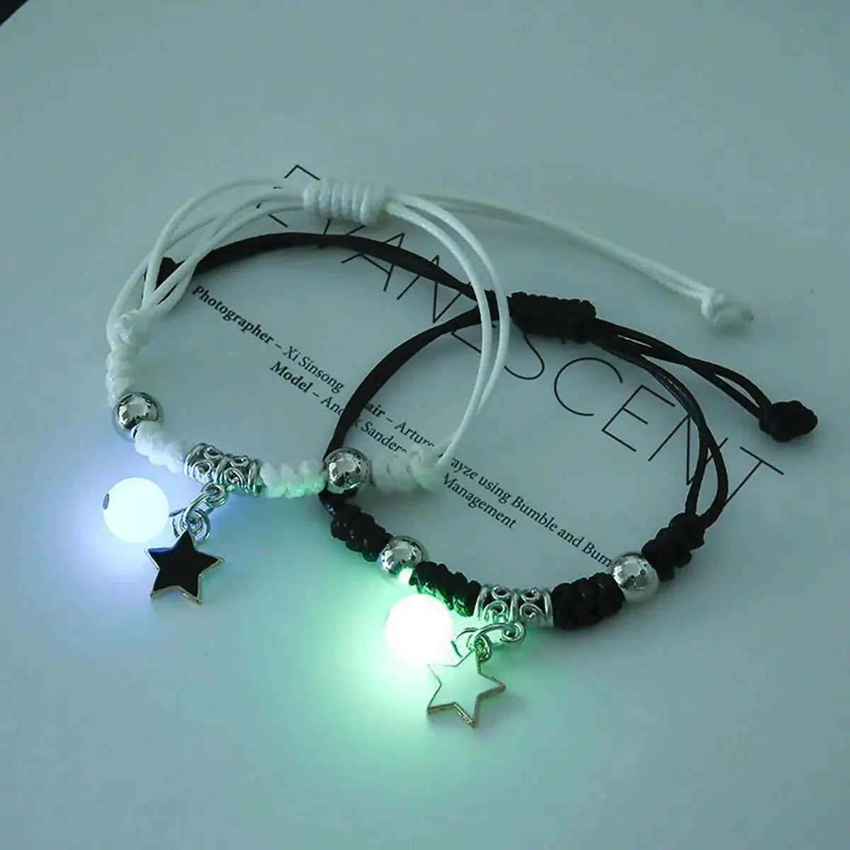 Luminous Star Couple Bracelets Matching Jewelry for Friends and Lovers Star