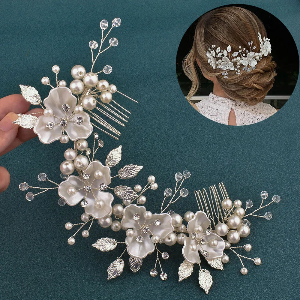 Elegant Crystal Bridal Hair Comb Silver Gold Wedding Headpiece for Women