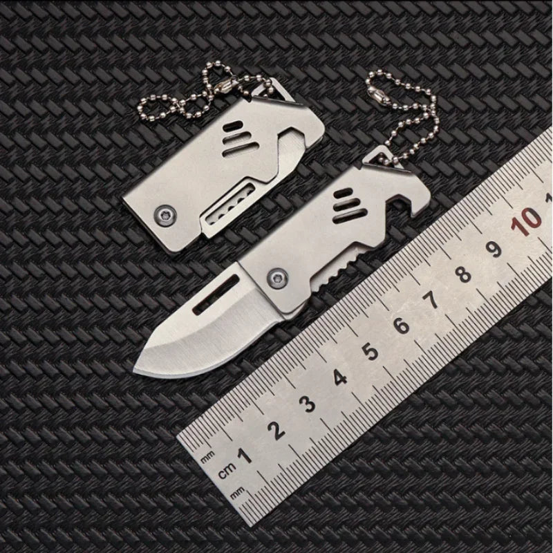 Mini Outdoor Folding Steel Knife - Portable & Sharp Cutting Tool for Camping & Survival WHITE