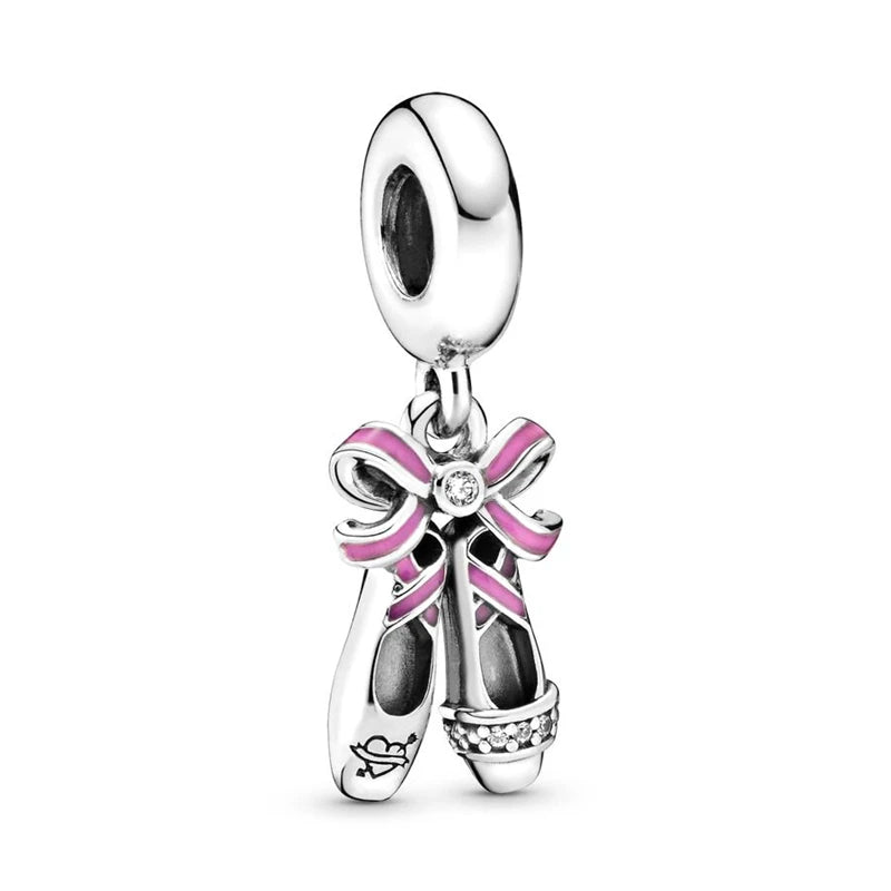 Pink Hot Air Balloon Daisy Murano Glass Charm for European Silver Bracelet SS0115