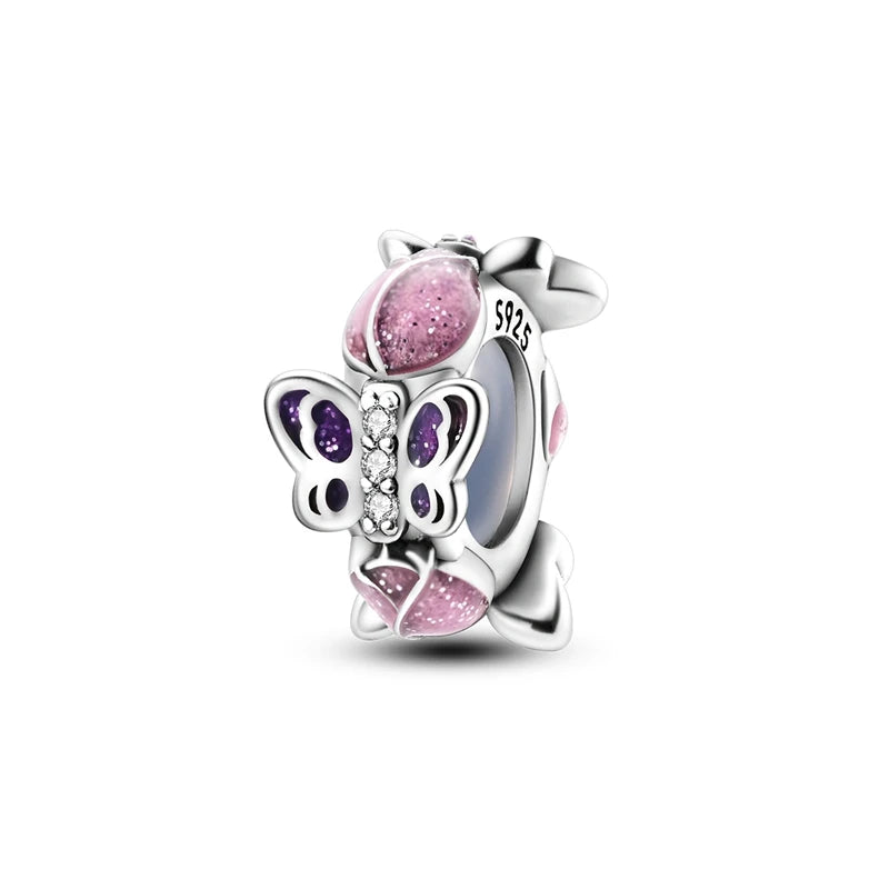 925 Sterling Silver Spacer Beads Charms for DIY Bracelets Jewelry Gifts for Women KTC851