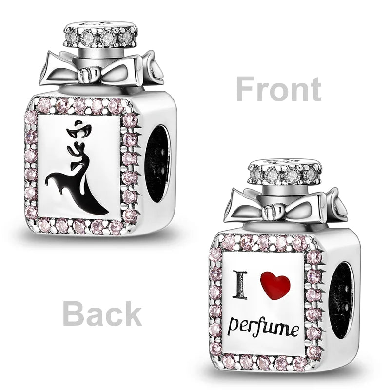 Pink Butterfly Luminous Firefly Dangle Charms 925 Sterling Silver Beads for DIY Jewelry KTC469