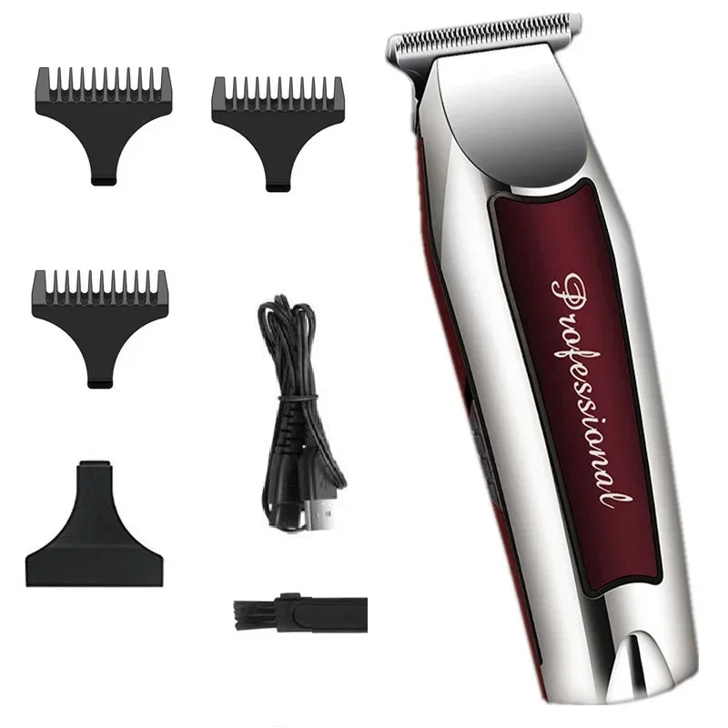 Rechargeable Titanium Alloy Hair Clipper Grooming Kit for Men with Electric Length Adjustment and Automatic Power Selection
