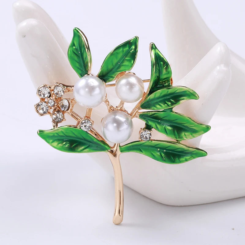 Elegant Enamel Floral Brooch Pins for Women and Unisex Party Office Accessories