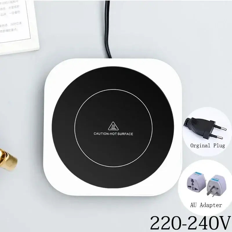 New Coffee Mug Warmer for Milk Tea Teapot Electric Heating Cup Plate 80 Degree Celsius for Home Office Use Square -AU Adapter