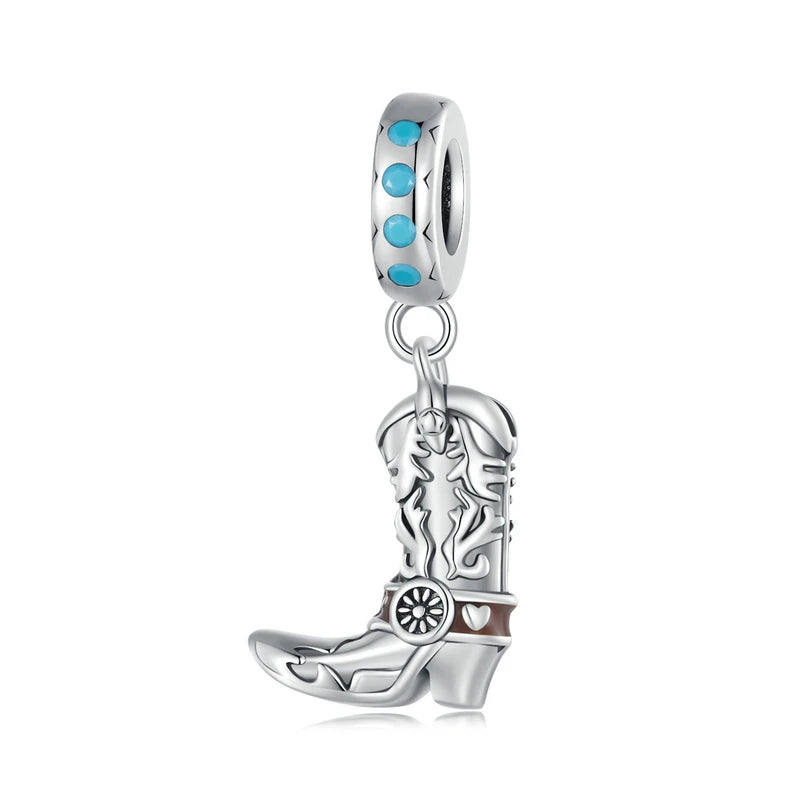 Bisaer 925 Sterling Vintage Cowboy Dream Catcher Charm