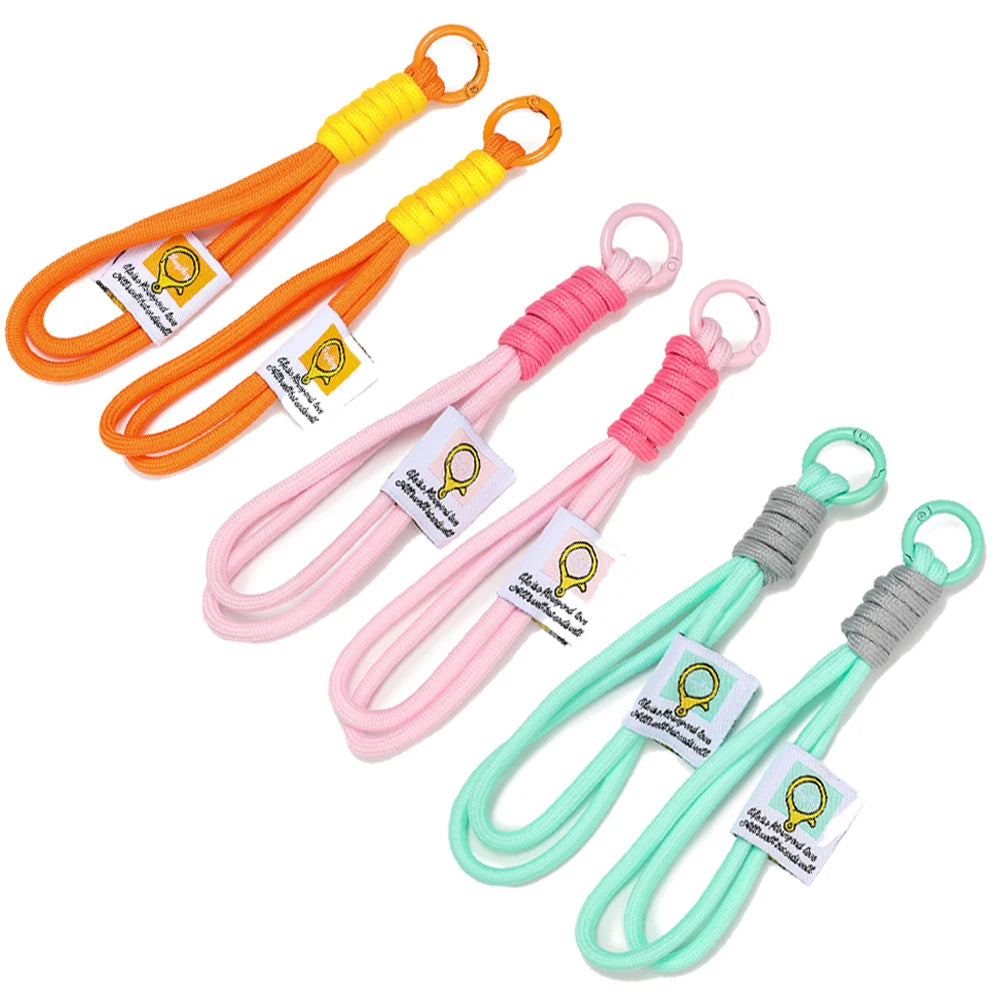 Iridescent Braid Rope Keychain Carabiner for Backpack and DIY Jewelry