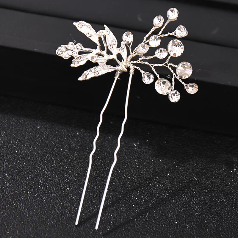 Elegant Crystal Pearl Rhinestone Hairpins for Women Bridal Party Accessories