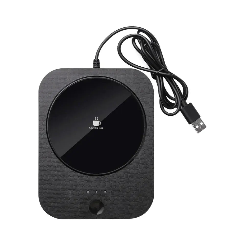 Wireless 55 Degree Celsius Constant Temperature Heating Pad Mini Portable USB Mug Warmer for Ideal Drinks black